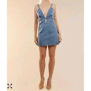 NWT Bardot Neva Jean Denim Dress Sleeveless Mini Size XL US 10